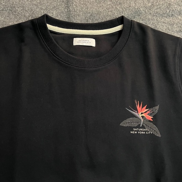 SATURDAYS NYC 2018 "Bowery Paradise" Black Crewneck Sweatshirt MEDIUM NWT - Picture 2 of 13